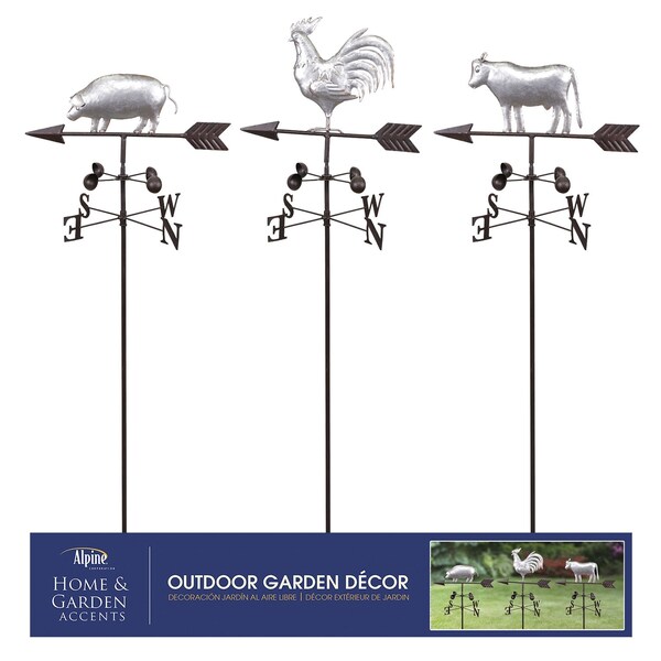 Alpine Bronze Iron 48 in. H Farm Animal Weathervane Outdoor Garden